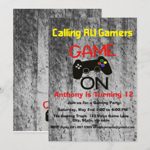 GAME ON...een videogame verjaardagsfeestje Kaart