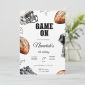 Game On Football Birthday Party Invitation (Debout devant)