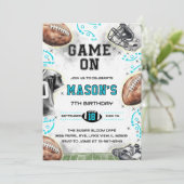 Game On Football Birthday Party Invitation (Debout devant)