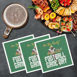 Game On Football Player op Groen Servet