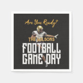 Game On Football Player op zwart Servet (Voorkant)