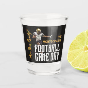 Game On Football Player op zwart Shot Glas