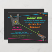 Game On Fun Laser Label Verjaardagsfeest Kaart (Voorkant / Achterkant)