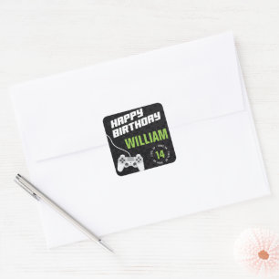 Game on Gaming Neon Green, elke zondag Vierkante Sticker