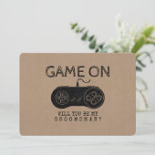 Game On - Grappige Gamer Bruidsjonker of Getuige Kaart (Staand voorkant)