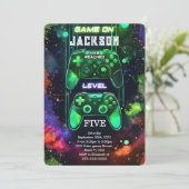 Game On, jongen Videospel Verjaardag Kaart (Staand voorkant)