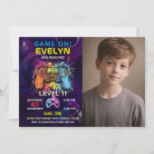 Game On Level Up Video Game Birthday Kaart (Voorkant)