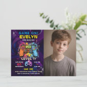 Game On Level Up Video Game Birthday Kaart (Staand voorkant)