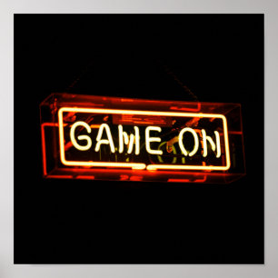 Game On Neon Sign Sportgamer Poster