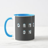 Game on retro pixelstijltekst grafisch mok (Links)