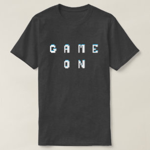 Game on retro pixelstijltekst grafisch t-shirt