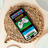 Game on Ticket Birthday Party Kaart