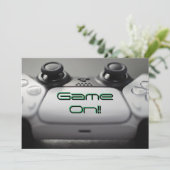 "Game On" Verjaardagsfeestje voor gamers Kaart (Staand voorkant)