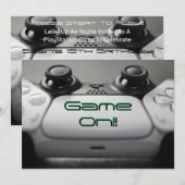 "Game On" Verjaardagsfeestje voor gamers Kaart (Voorkant / Achterkant)