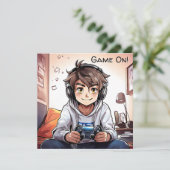 Game On! Video Boy's Gaming verjaardag Kaart (Staand voorkant)