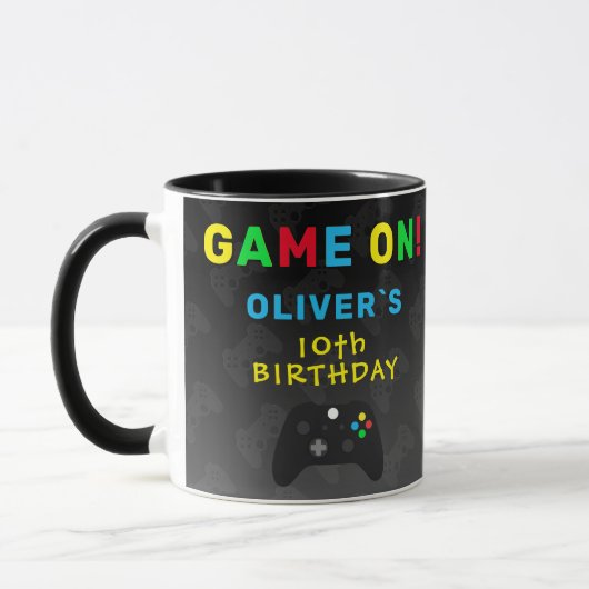 Game On Video Controller Gaming Verjaardag Mok (Links)