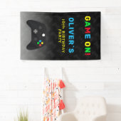 Game On Video Controller Gaming Verjaardagsfeestje Spandoek (Insitu)