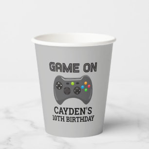 Game On Video Game controller verjaardag papieren Bekers