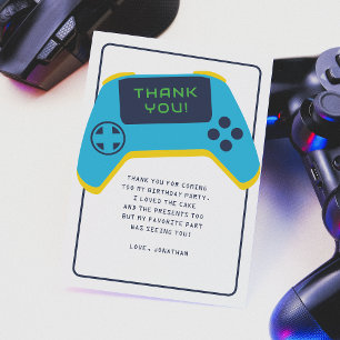 Game On Videogame Jongens Verjaardag Bedankkaart