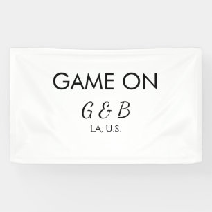 Game on voeg koppelnaam huwelijksfeest plaats stad spandoek