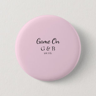 Game on voeg naam koppel huwelijksfeest plaats sta ronde button 5,7 cm