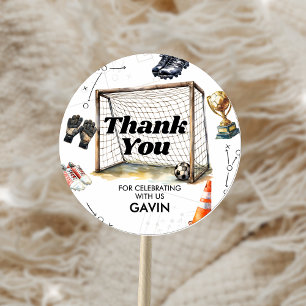 Game On Voetbal Verjaardagsfeestje Ronde Sticker