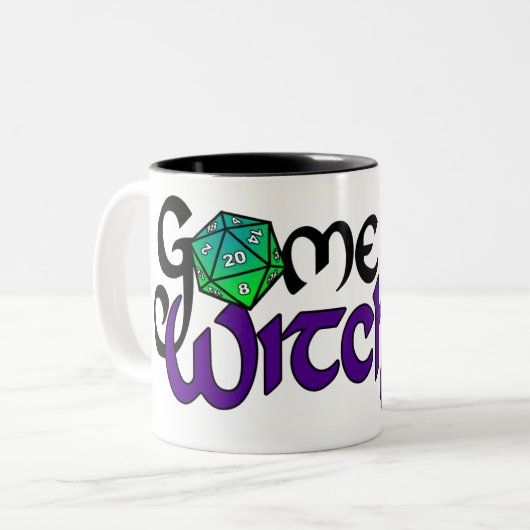 Game On WITCHES - Zwarte tekst - mok 11oz (Voorkant links)