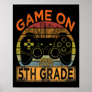 Game op 5e klas Welkom terug naar school Gamer Boy Poster
