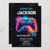 Game op video game controller uitnodiging niveau o (Voorkant / Achterkant)