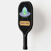 Game Over Alien Vliegende UFO Ruimteschip Pixel Ar Pickleball Paddle (Links)