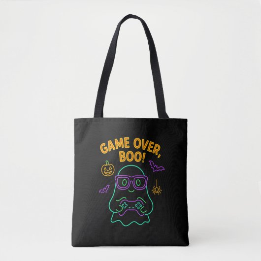 Game Over Boo Grappige Halloween Gamer Ghost Draagtas (Voorkant)