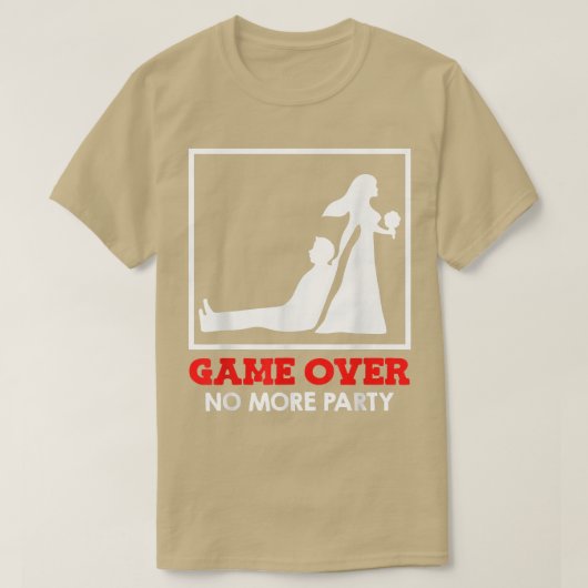 Game Over - Bride en Groom Wedding T-shirt (Design voorkant)
