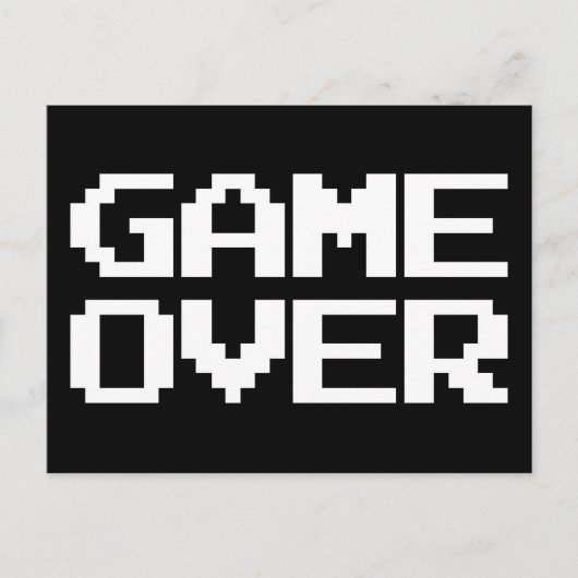Game over briefkaart (Voorkant)