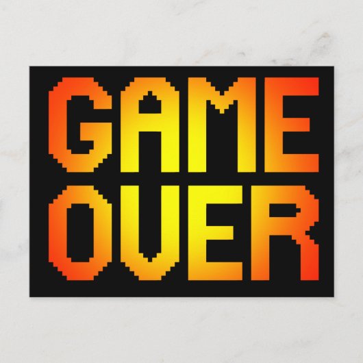 GAME OVER BRIEFKAART (Voorkant)