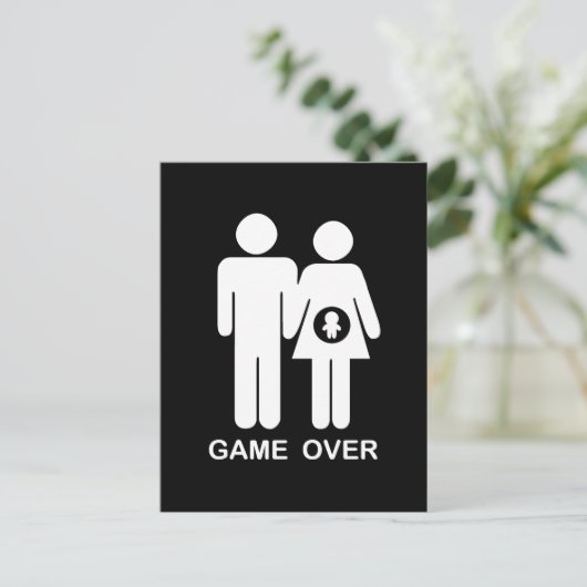 Game over briefkaart (Staand voorkant)