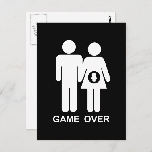 Game over briefkaart (Voorkant / Achterkant)