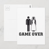 Game over, bruid en bruidegom, bruiloft paar briefkaart (Voorkant / Achterkant)