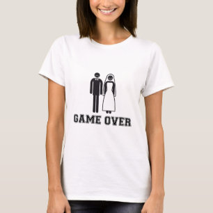 Game over, bruid en bruidegom, bruiloft paar t-shirt