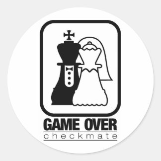 Game over Check Mate Ronde Sticker