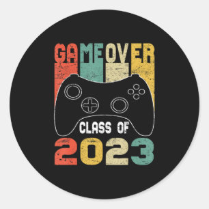 Game Over Class of 2023 Video Games Gradua Ronde Sticker