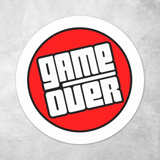 Game Over - Computer Gamer Ronde Sticker