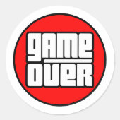 Game Over - Computer Gamer Ronde Sticker (Voorkant)