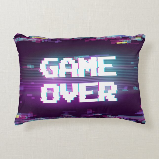 Game over concept, glitch effect. accent kussen (Voorkant)