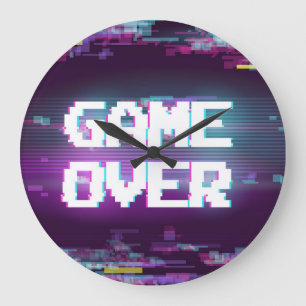 Game over concept, glitch effect. grote klok