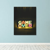 Game over Cute Simple Pixel Art Pixel Arts Easy De Canvas Afdruk (Insitu (Houten vloer))