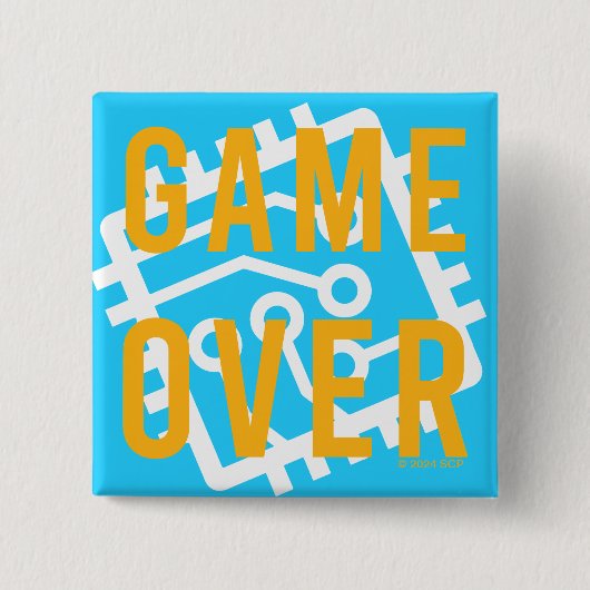 Game over digitaal circuit vierkante button 5,1 cm (Voorkant)