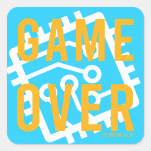 Game over digitaal circuit vierkante sticker