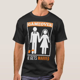 Game over echtgenoot bruidegom vrijgezellenfeest t-shirt