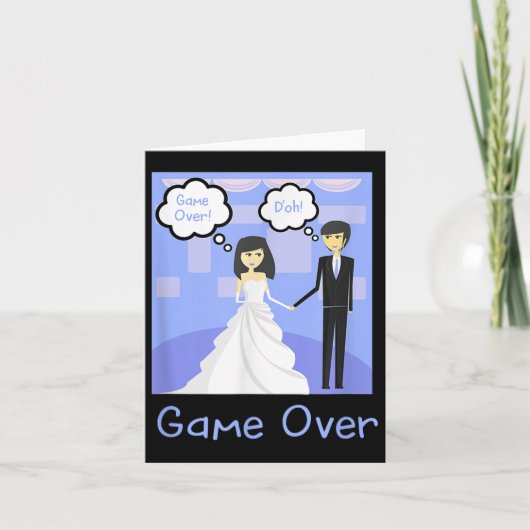Game Over Funny Bride Groom Kaart (Voorkant)