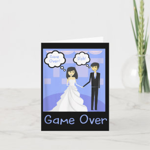 Game Over Funny Bride Groom Kaart